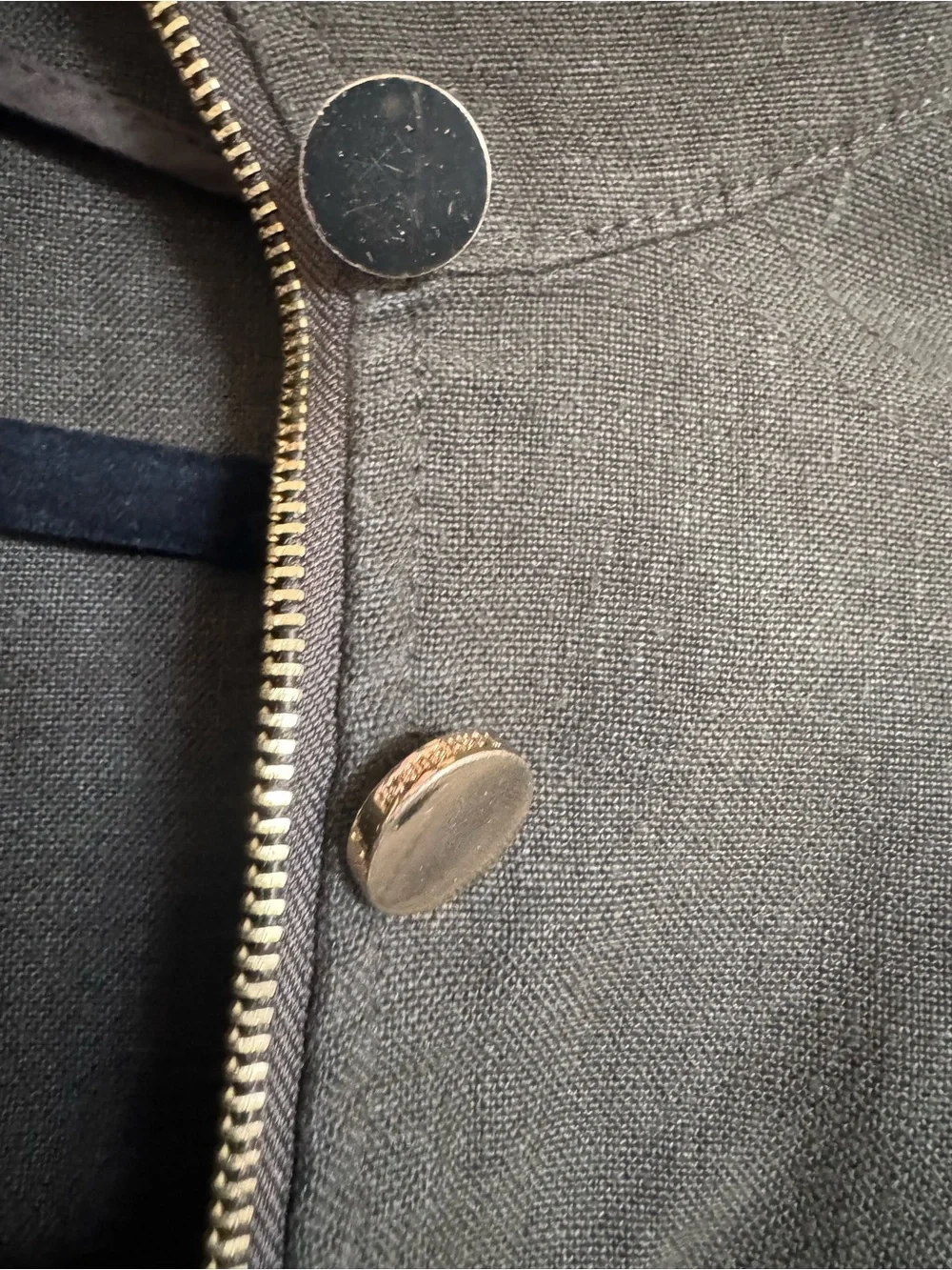 Tory Burch Linen Olive Green Military Field Jacket